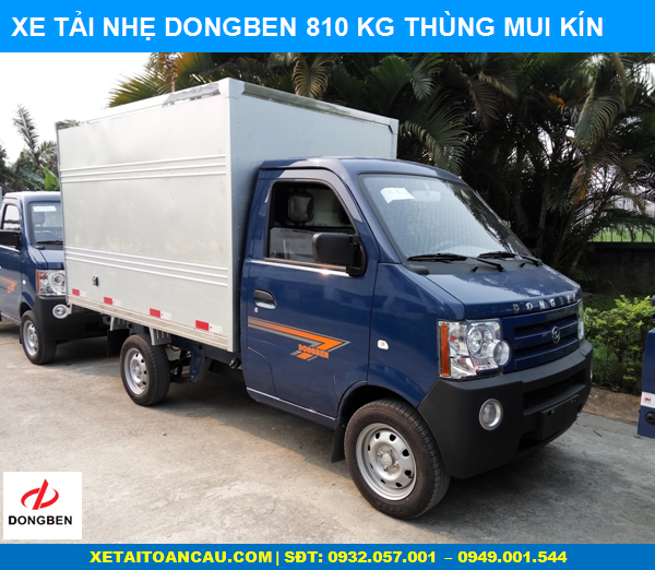 Xe tải nhẹ Dongben 770 kg thùng mui kín