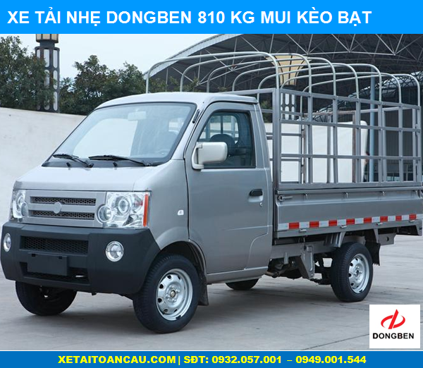 Xe tải Dongben 810 kg mui kèo bạt