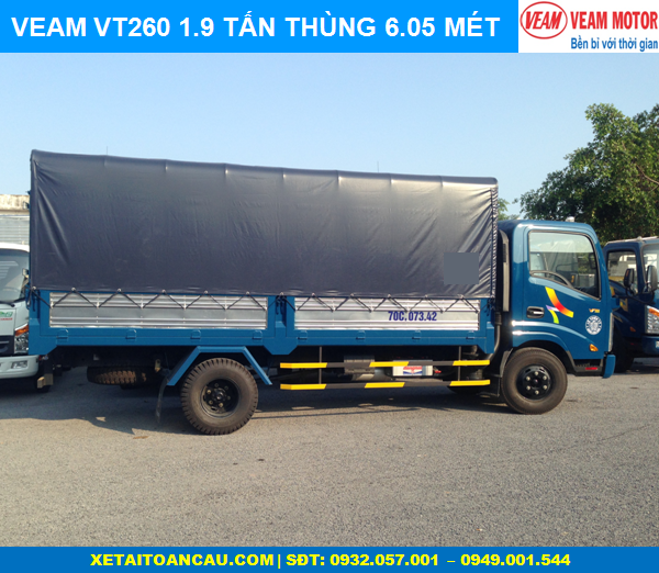 Xe tải Veam VT260 1T99 thùng dài 6m2 vào TP